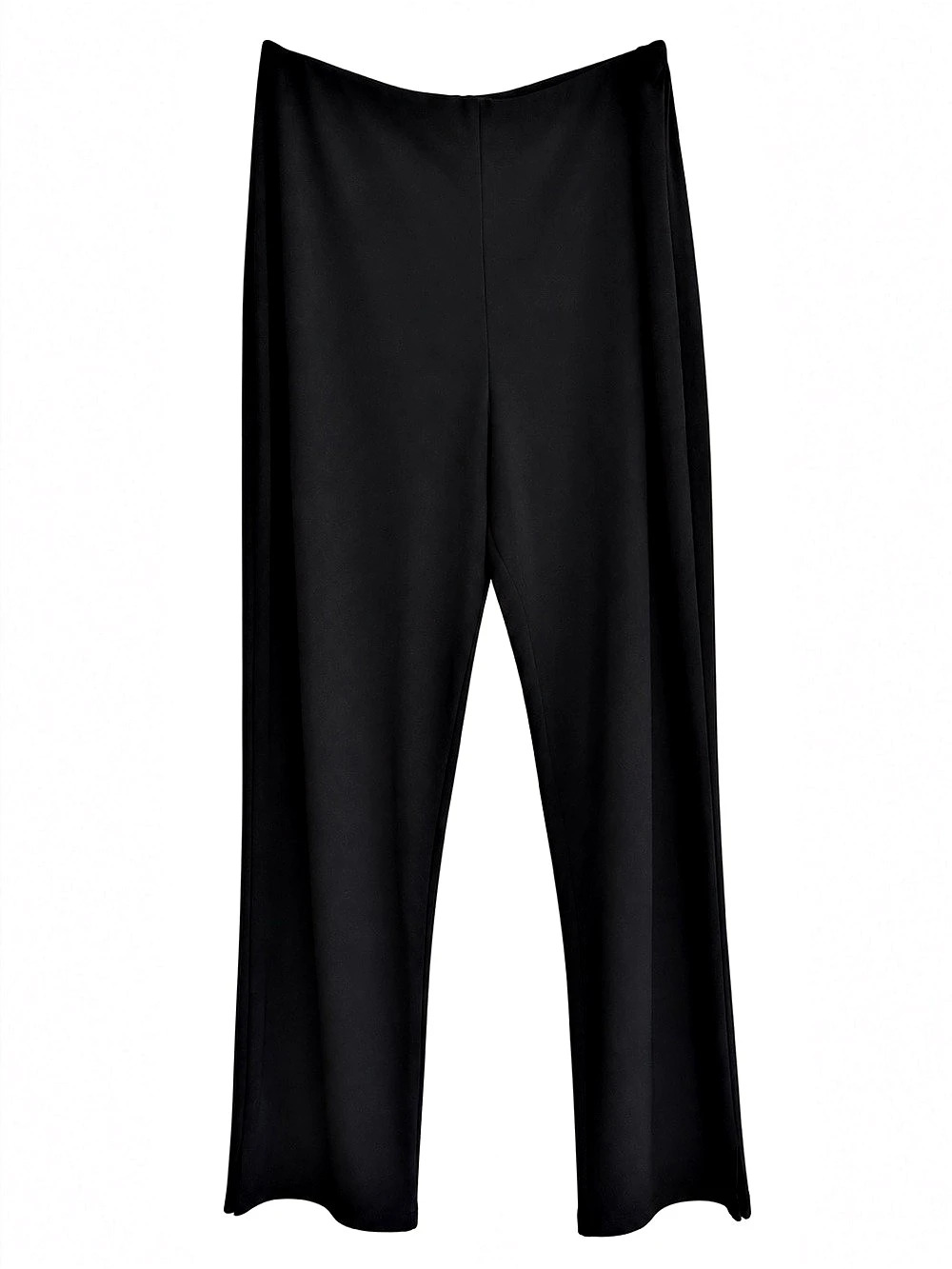 Olsen Split Hem Pant Straight-Leg Pants Black